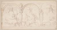 xK III 003.jpg; K III 003; Antieke sarcofaag met jachtscènes; tekening